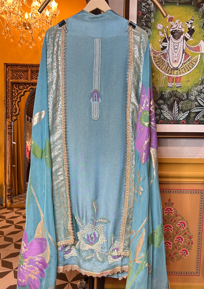 Aviraah Organza Suit (Blue)