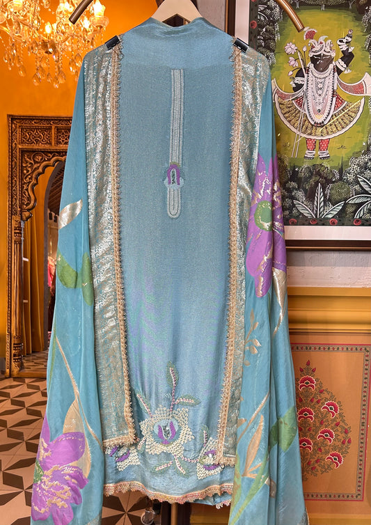 Aviraah Organza Suit (Blue)