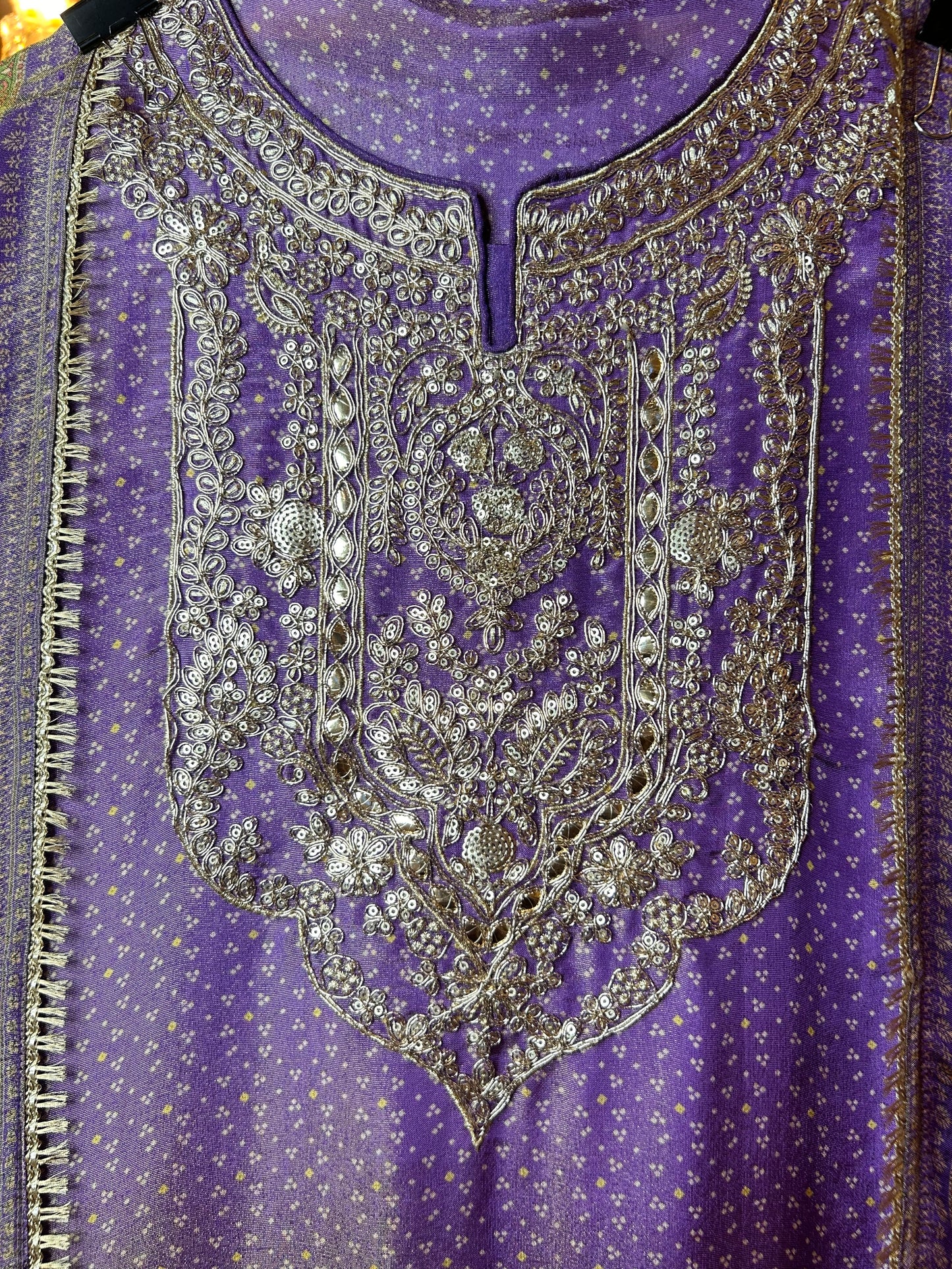 Zehraab Organza Suit (Lavender)