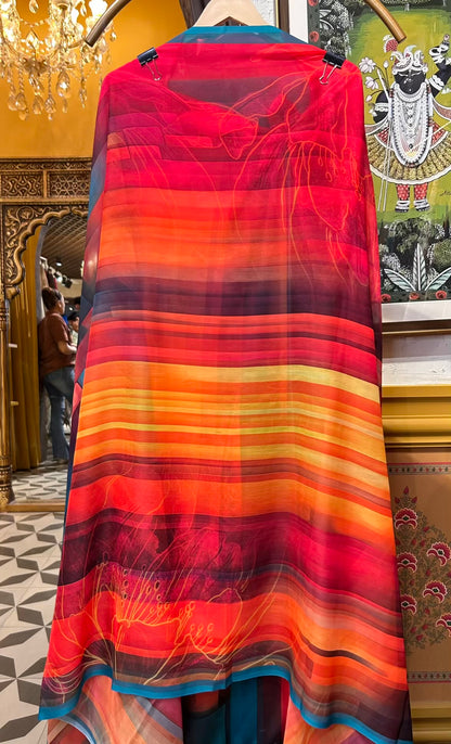 Nayira Crepe Suit (Magenta)