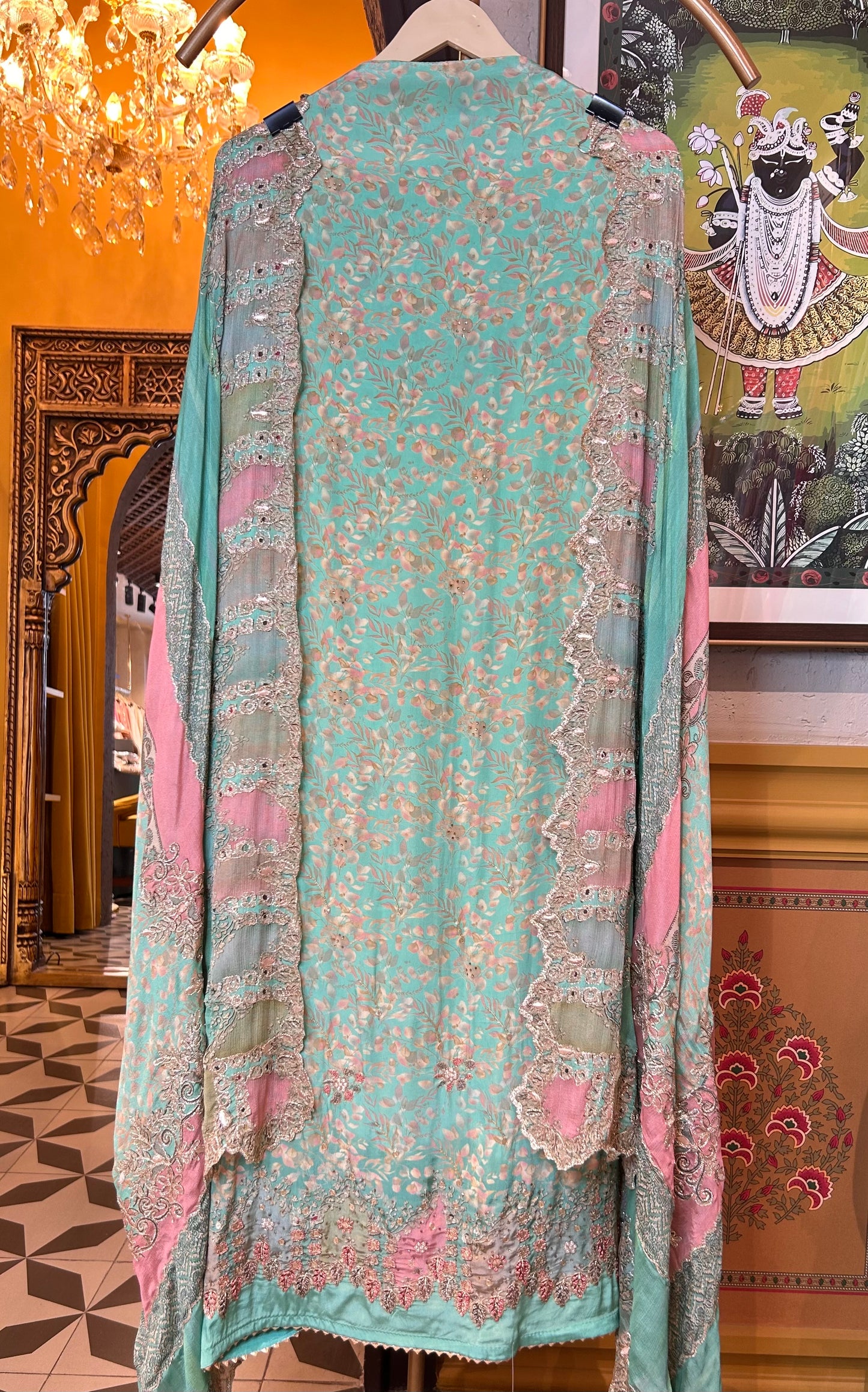 Ruqayya Crepe Suit (Green)