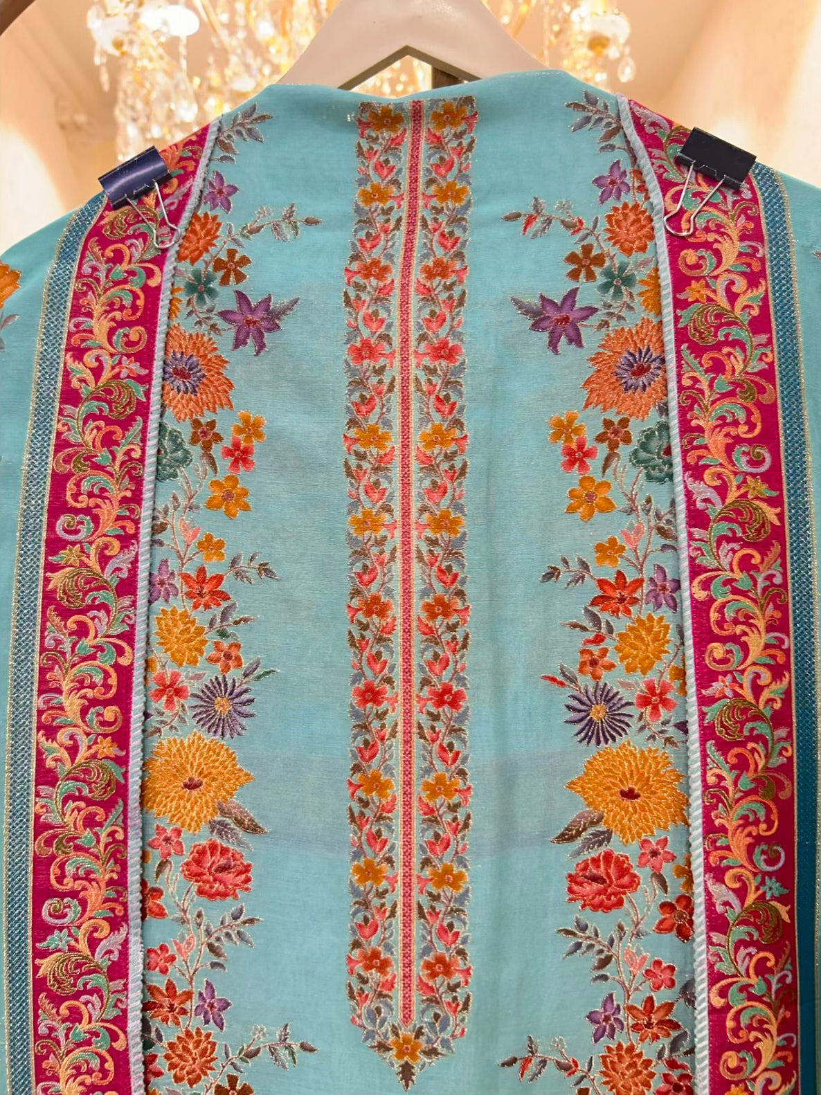 Eshira Silk Printed Suit (Sea Green)