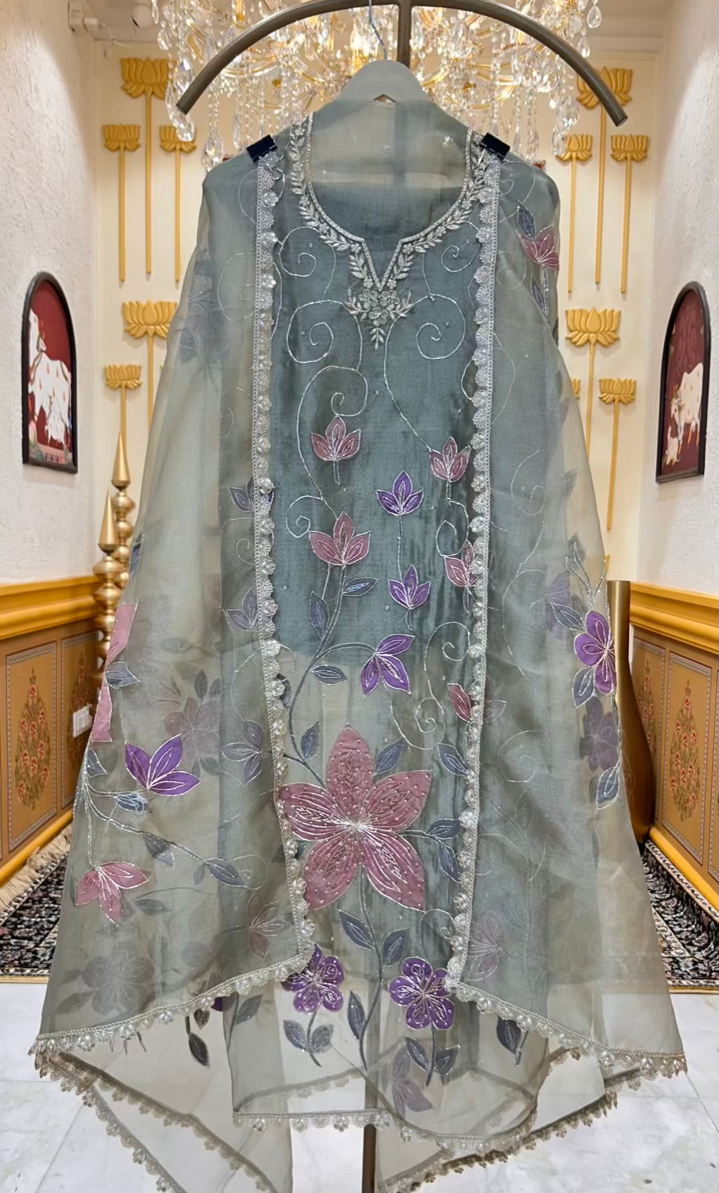 Sarvika Gota Jhalar Suit (Green)