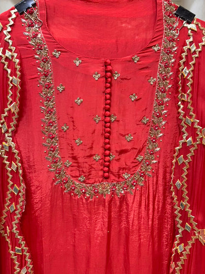 Elina Silk Organza Suit (Pink)