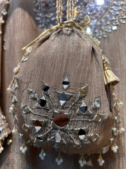 Zarveen Dori Mirror Corset Set (Beige)