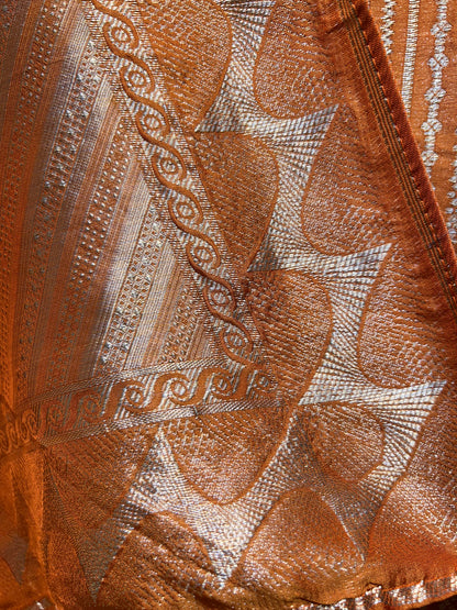 Ishira Banarasi Weave Noor (Rust)