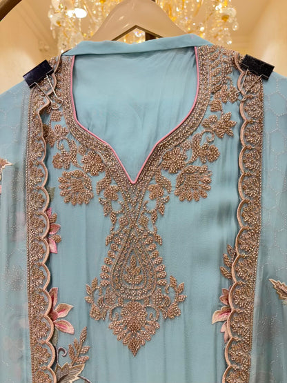 Ruhani Thread Organza Suit