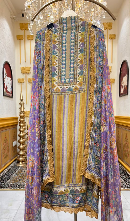 Aavira Silk Veil Suit (Mustard)
