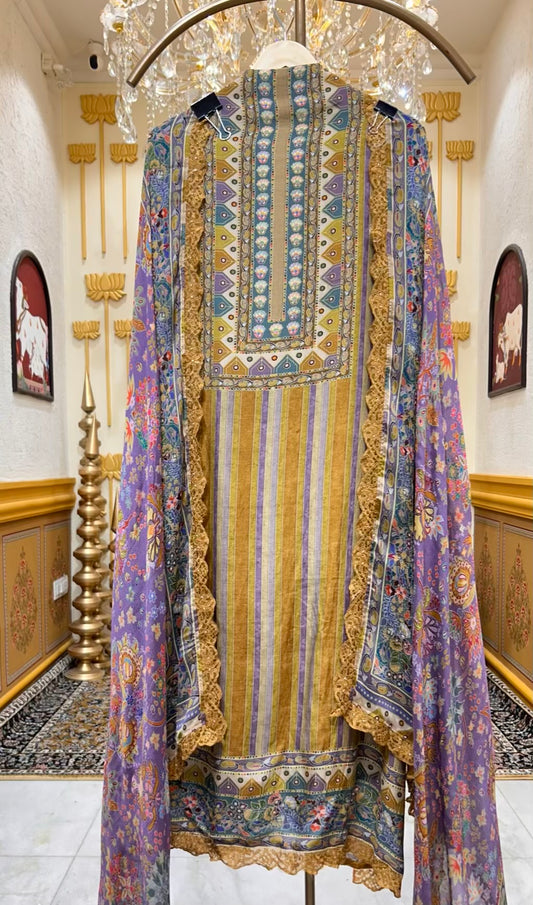 Aavira Silk Veil Suit (Mustard)