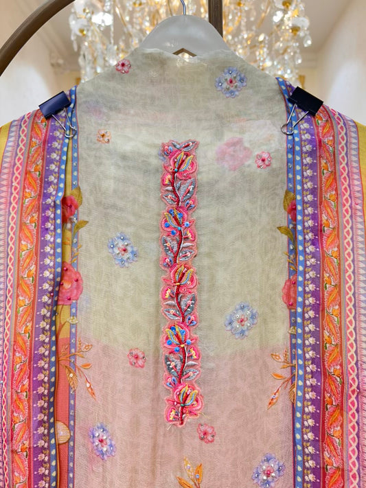 Aafreen Organza Handcrafted Suit