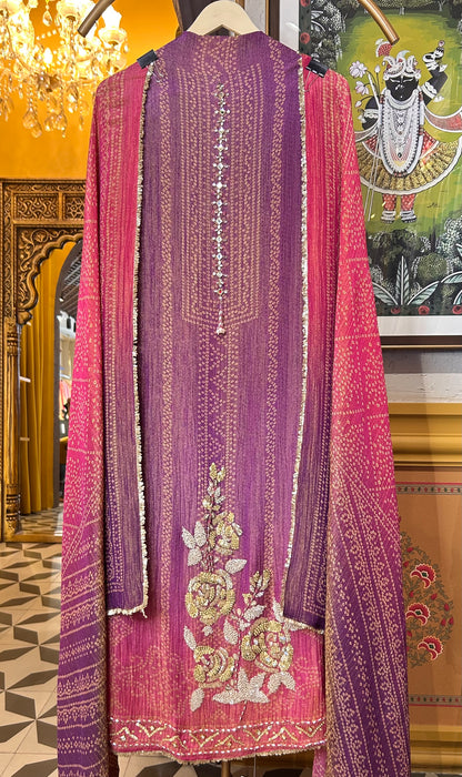 Zareen Gera Tissue Suit (Pink)