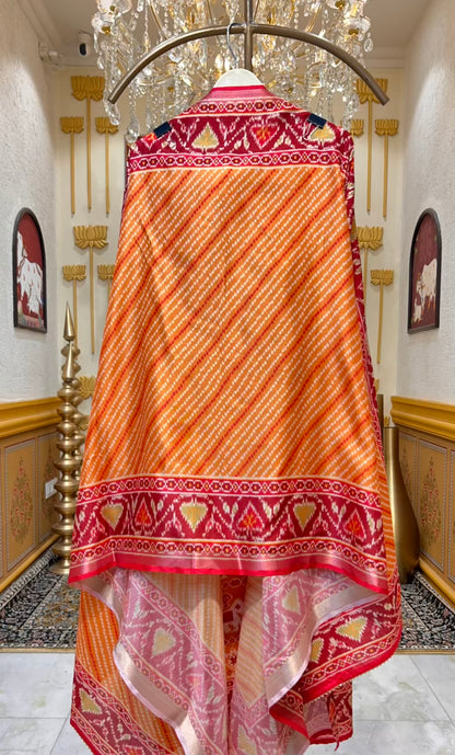 Saavira Patola Heritage Suit (Mustard)