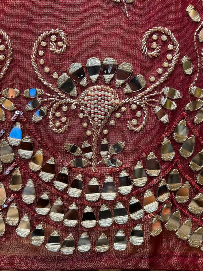 Sitaaron Ka Jaal Suit (Wine)