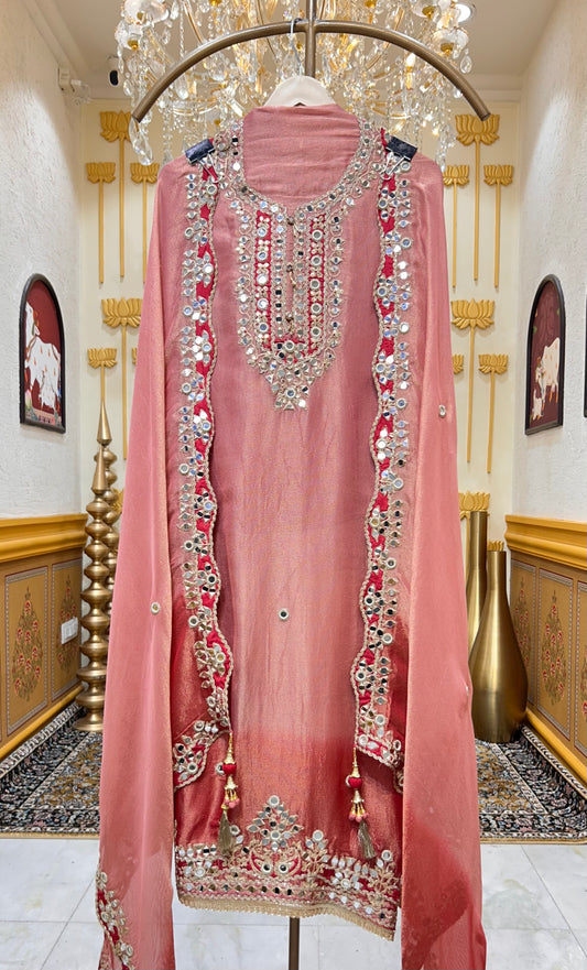 Rimzara Aaina Dori Suit (Pink)