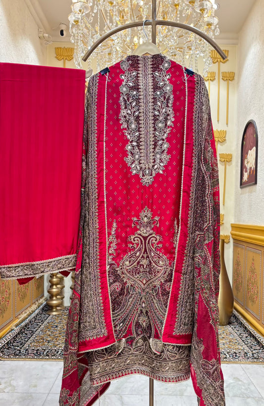 Vira Zari Crepe Suit