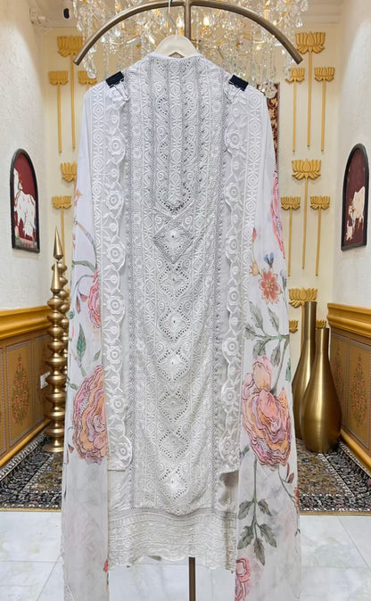Aabira Lace Noor Suit (Grey)
