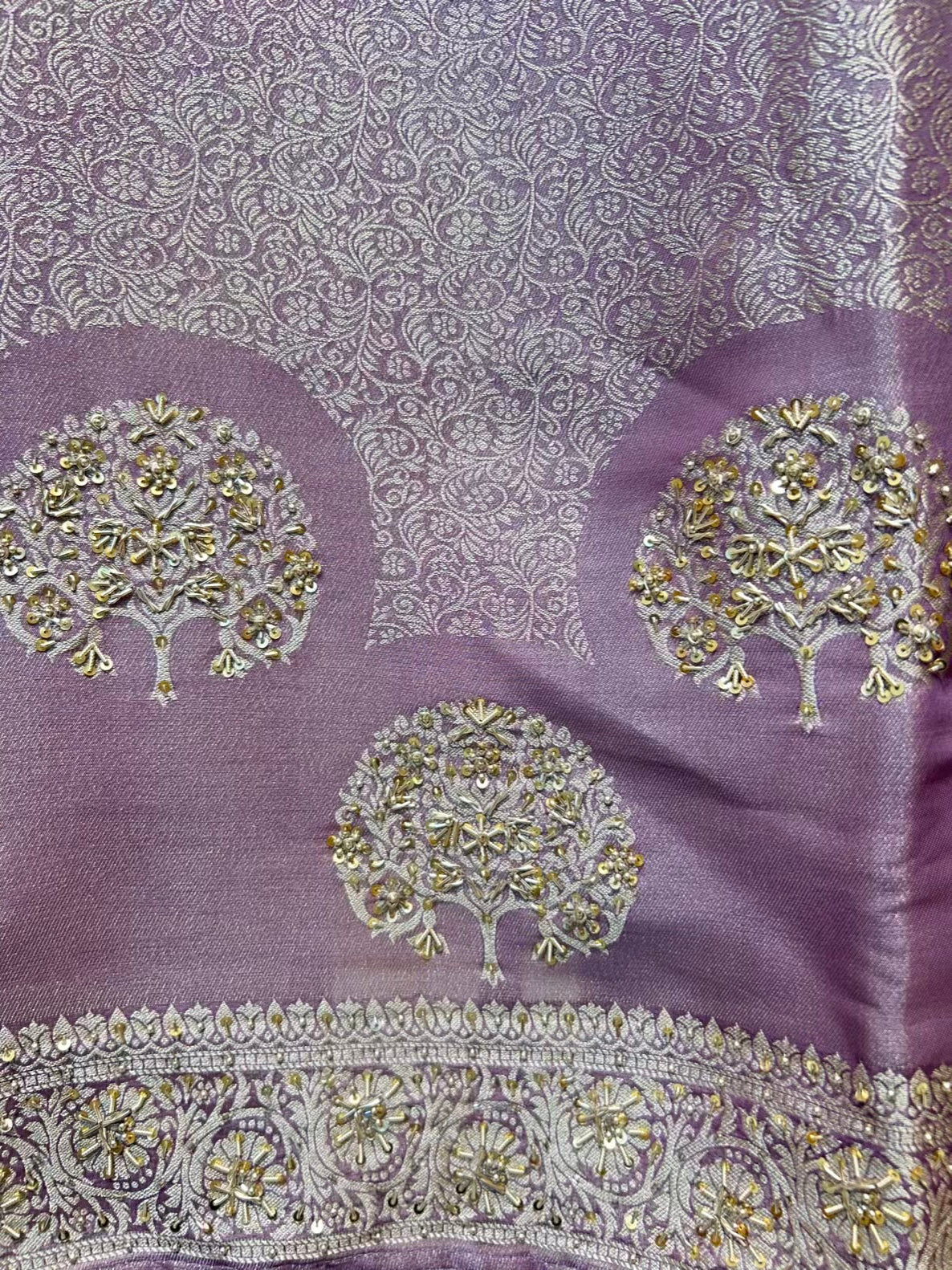Zehraana Brocade Grace Suit (Purple)