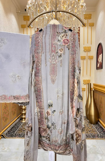 Anaya Threadwork Suit (Grey)