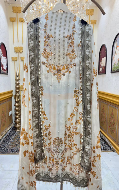 Zarmeen Silk Organza Suit