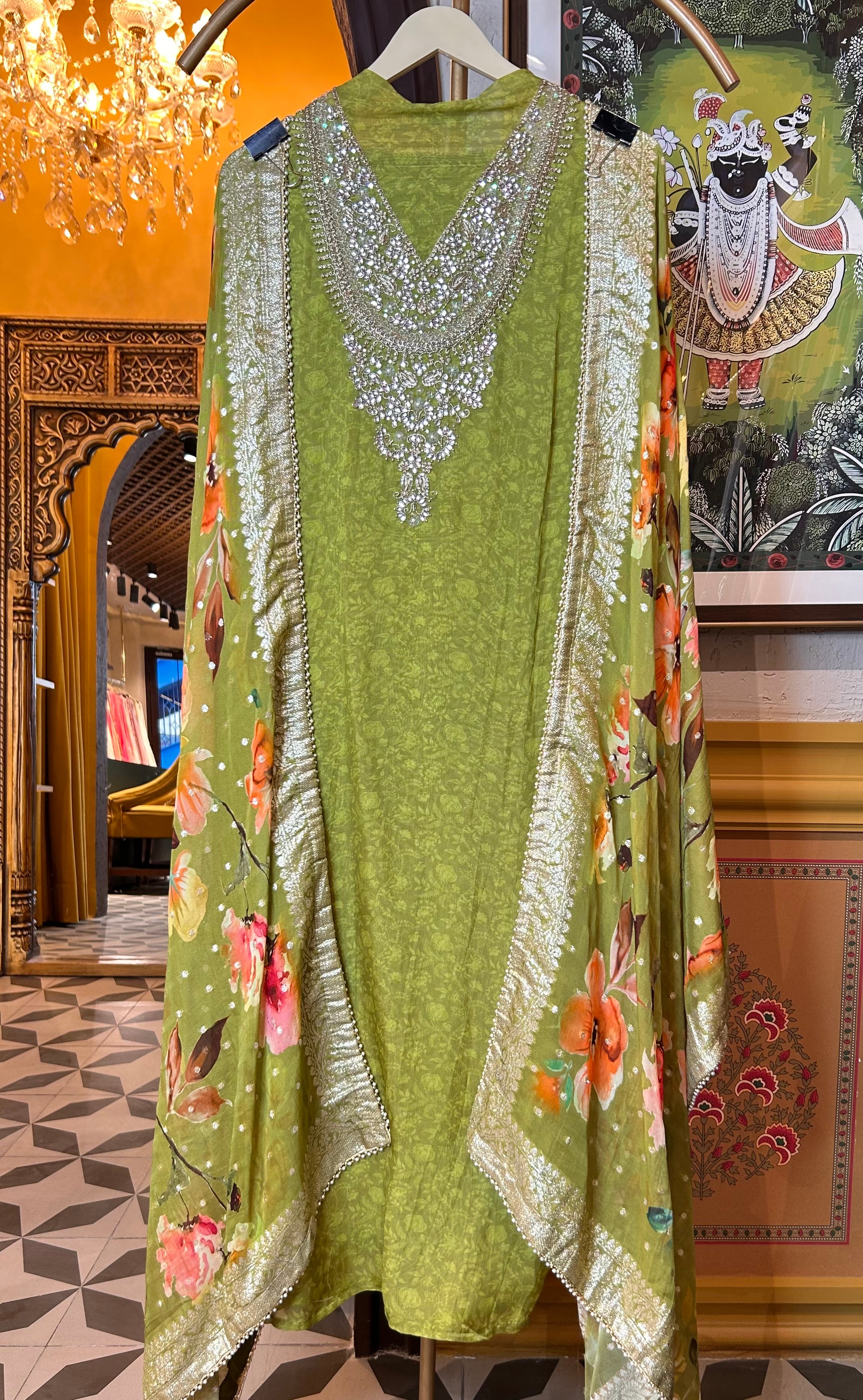 Reeva Organza Suit (Green)
