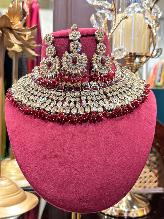 Gulzar Kundan Set (Red)