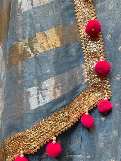 Mehvaira Organza Suit (Blue)