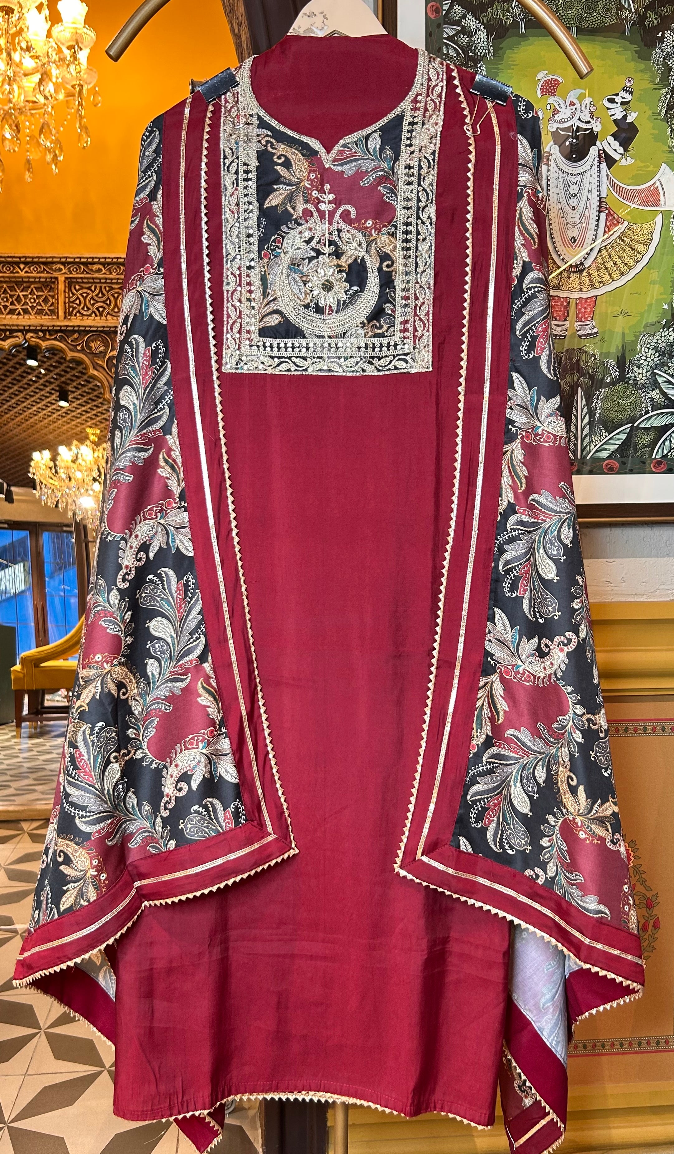 Ilisha Muslin Suit (Red)