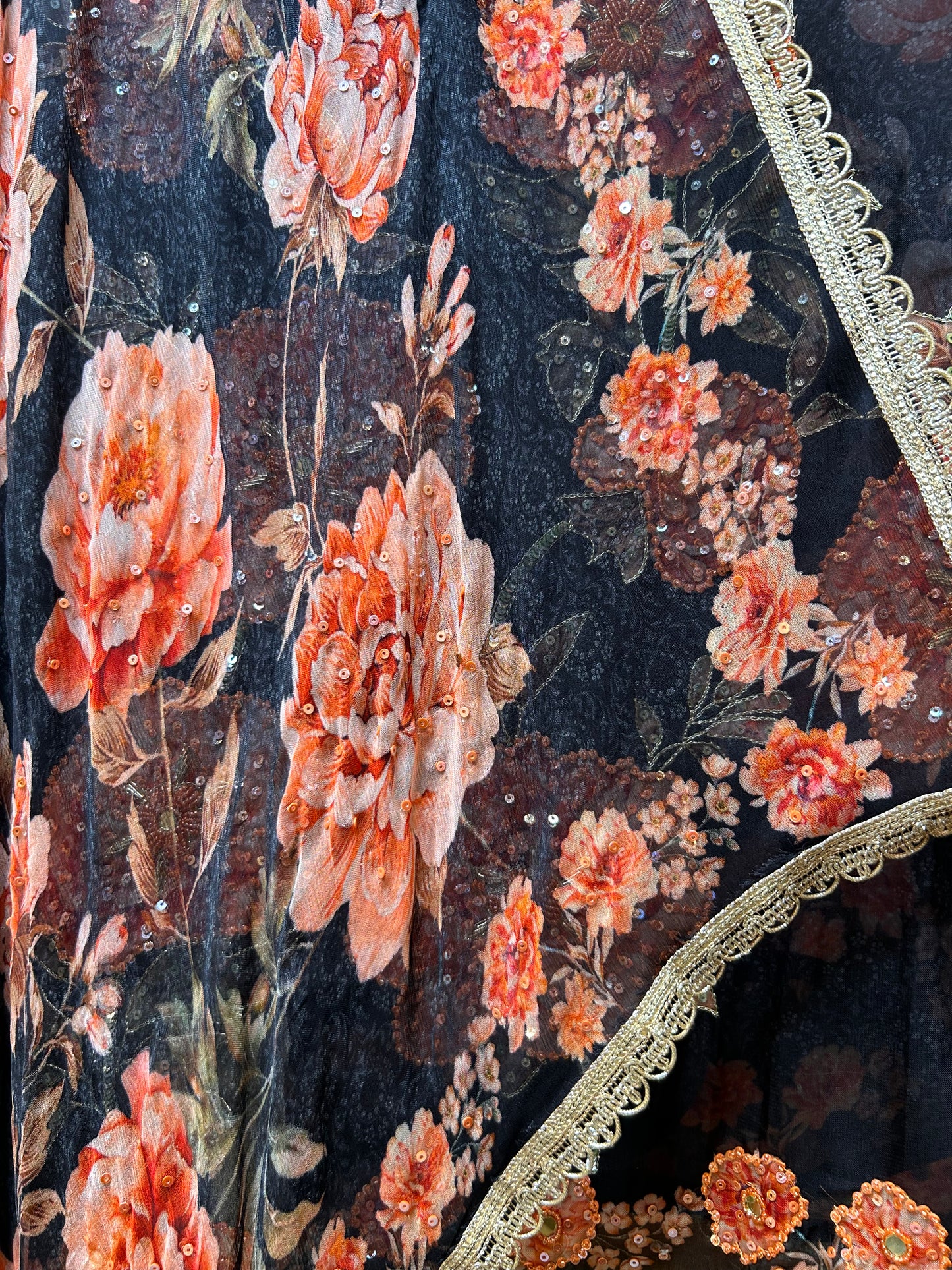 Meira Handwork Organza Suit