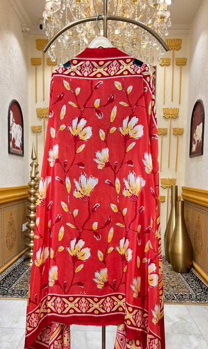 Meheriya Print Veil Suit (Red)