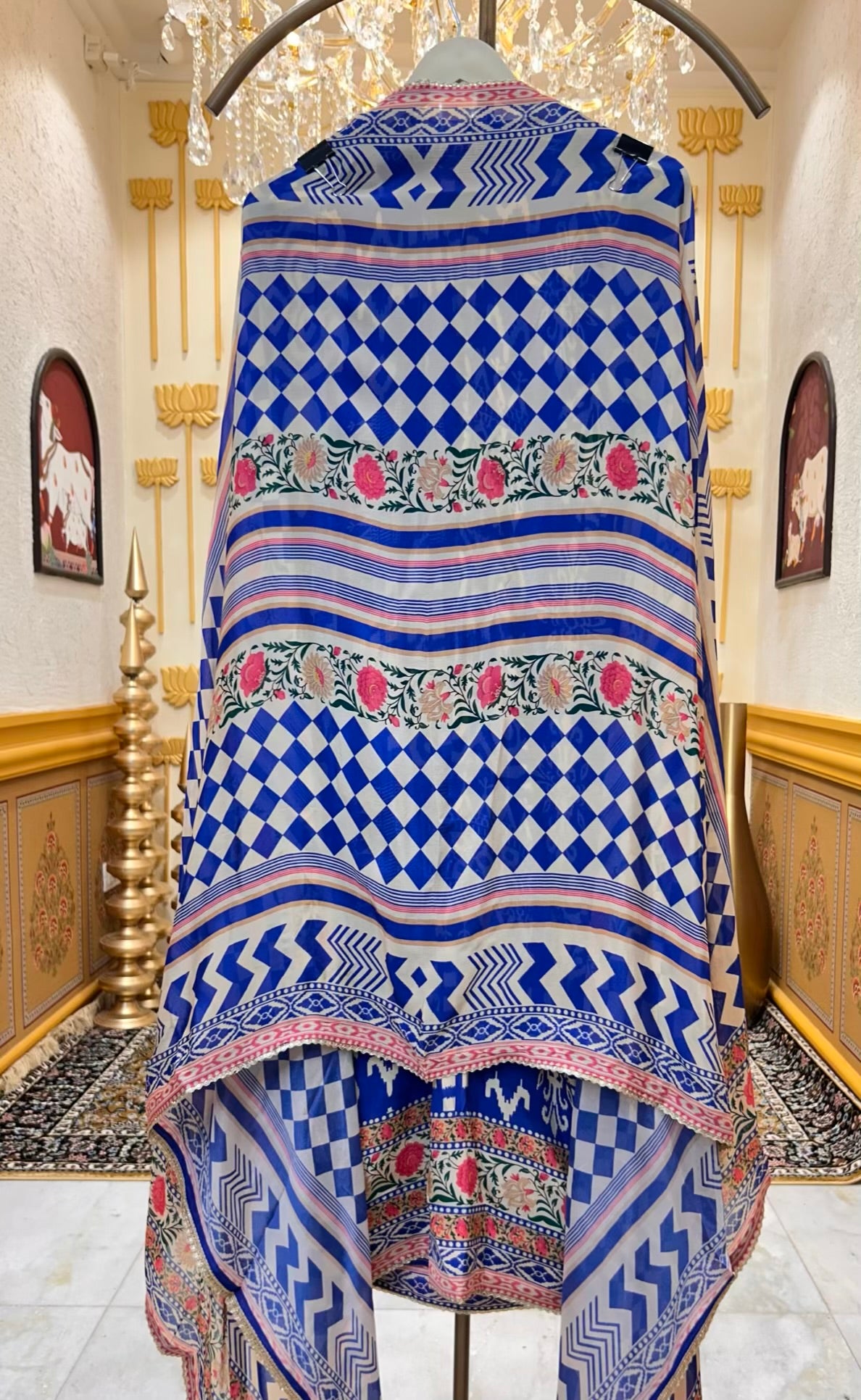 Sarvani Ikkat Tara Suit (Blue)