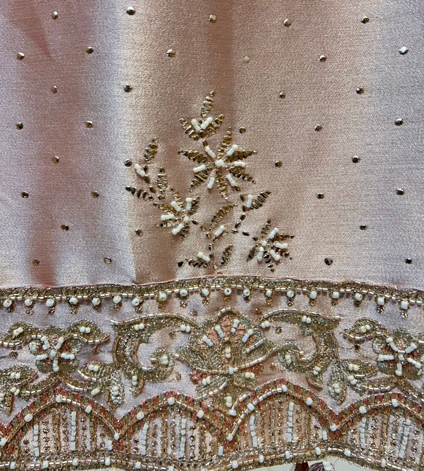 Sarvani Mukaish Noor Suit (Peach)