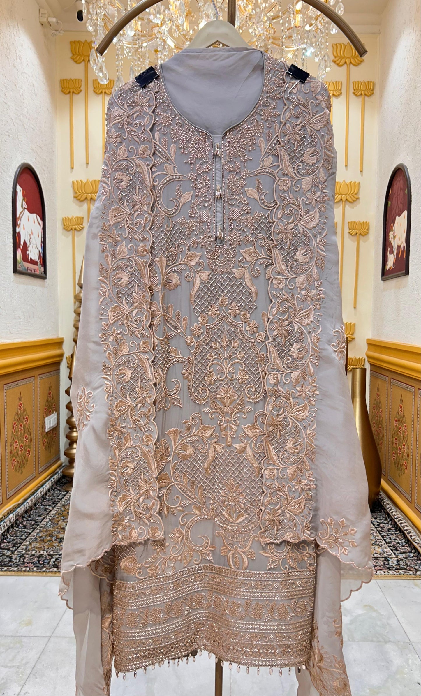 Mehzaar Handcrafted Organza Suit