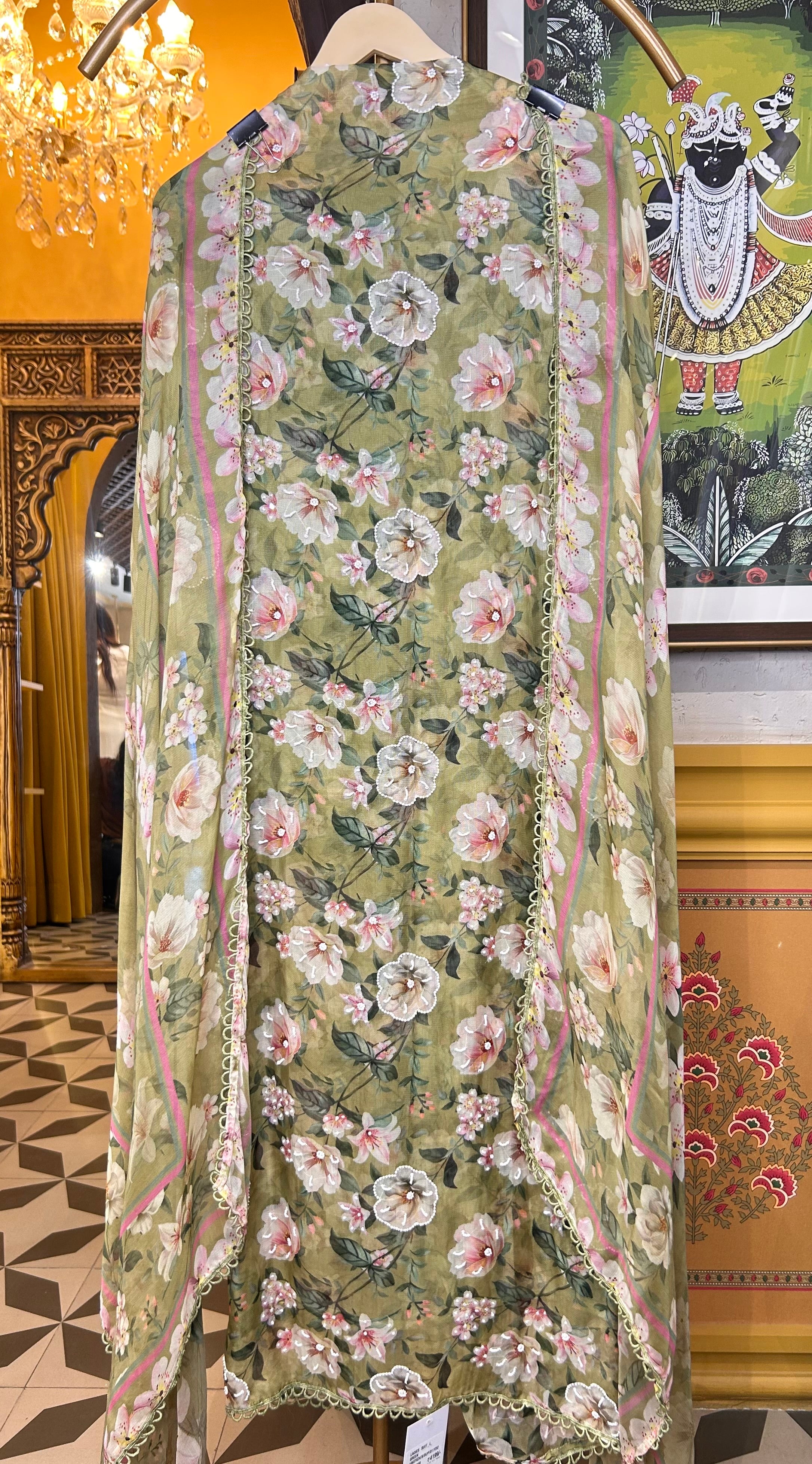 Zahira Organza Suit (Green)