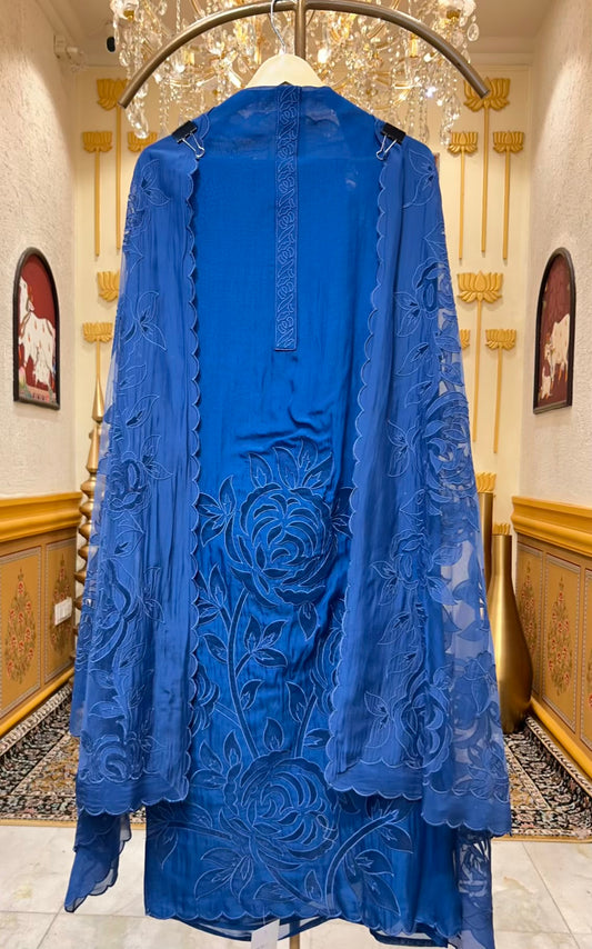 Aavya Resham Bloom Suit (Navy Blue)