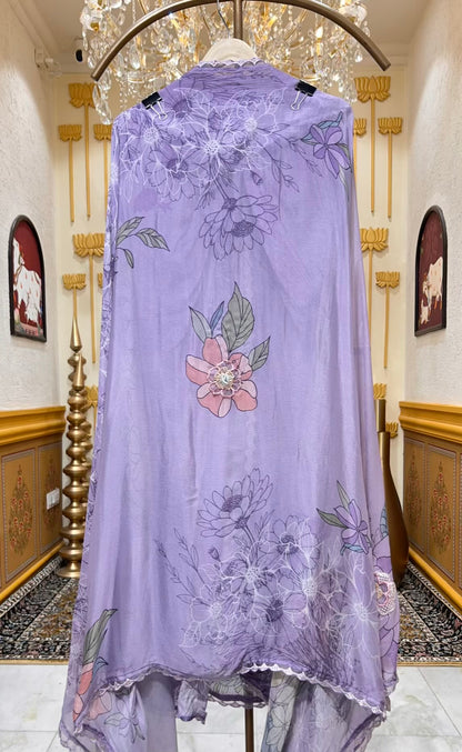 Eshira Print Noor Suit (Purple)