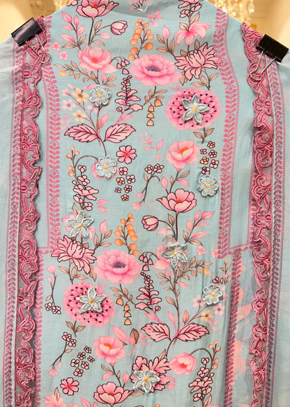 Elara Print Veil Suit (Blue)