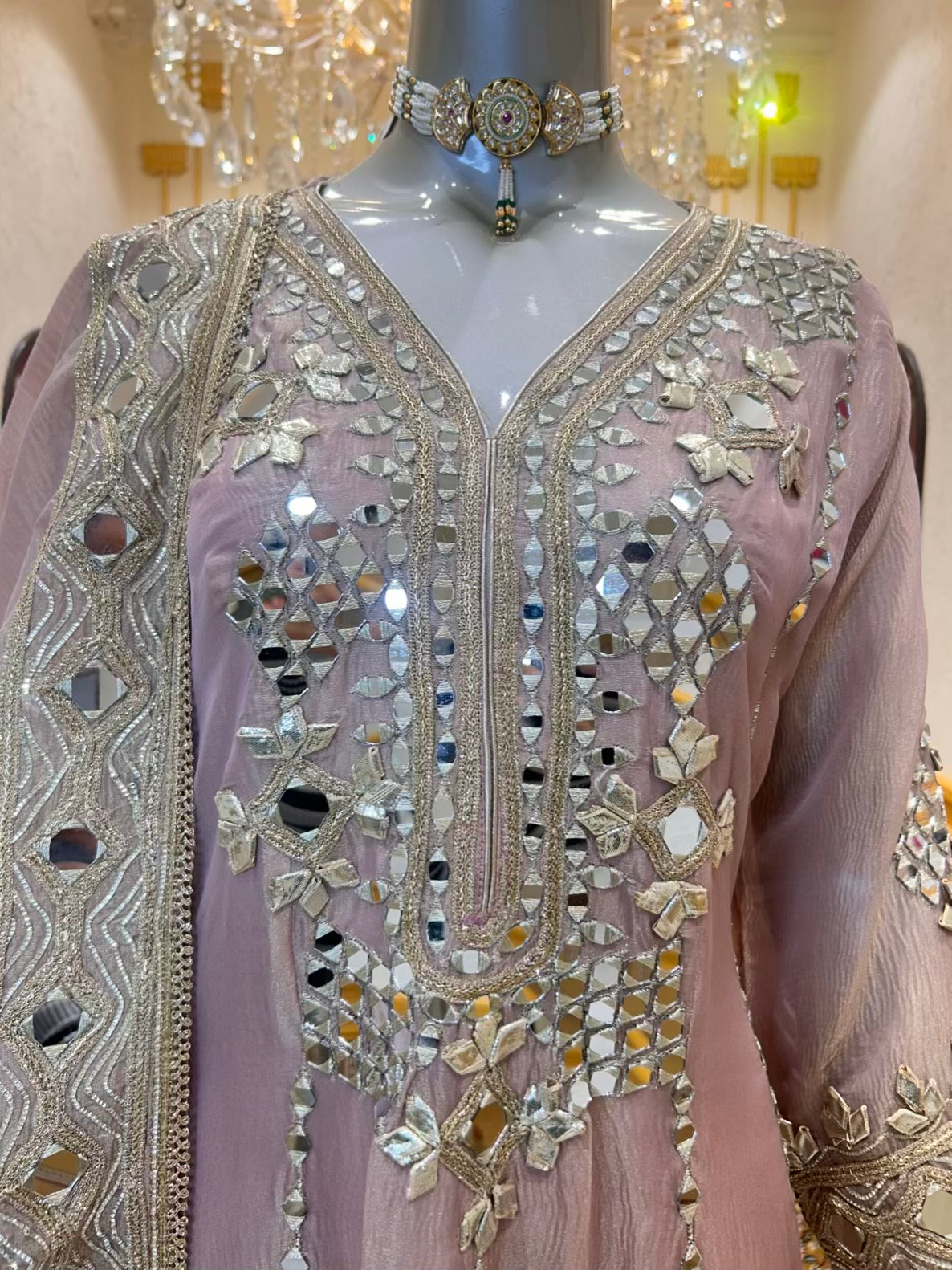 Aaliya Shimmer Noor Anarkali (Pink)