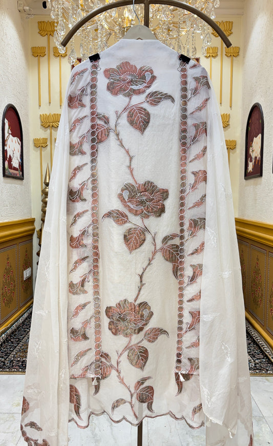 Mehrnoor Appliqué Chanderi Suit