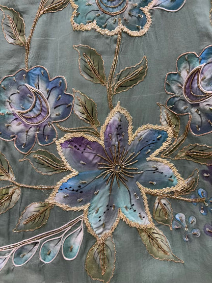 Vrinda Handpaint Organza Suit