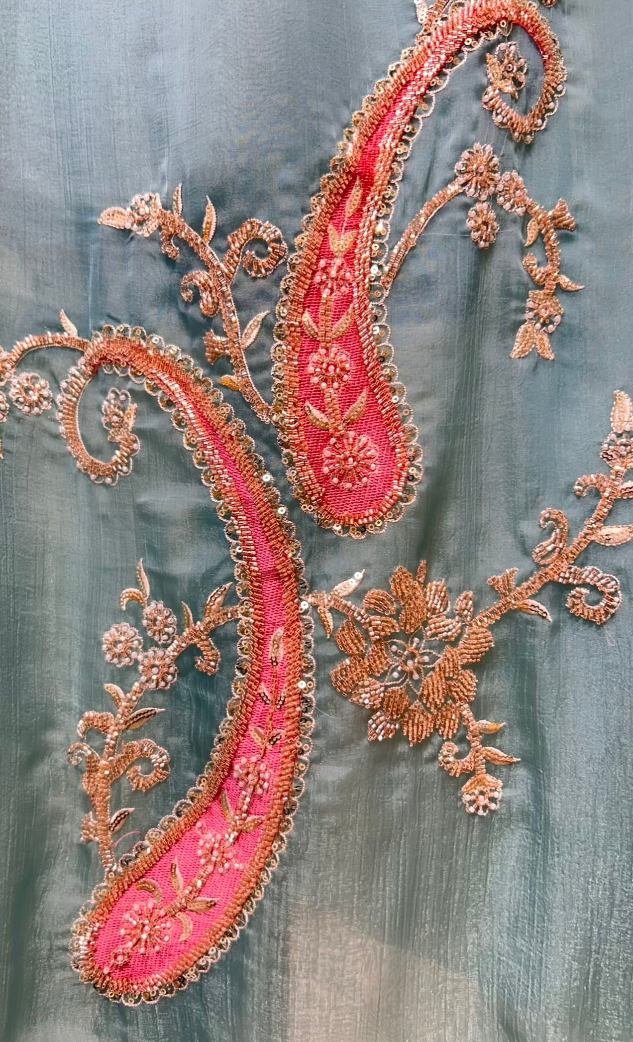 Eliya Handloom Veil Suit (Peacock Blue)