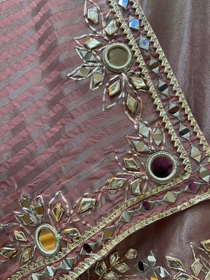 Gulraiza Banarasi Suit (Beige & Grey)