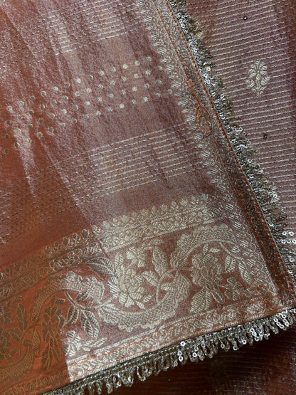 Aavira Aaina Veil Suit (Rust)