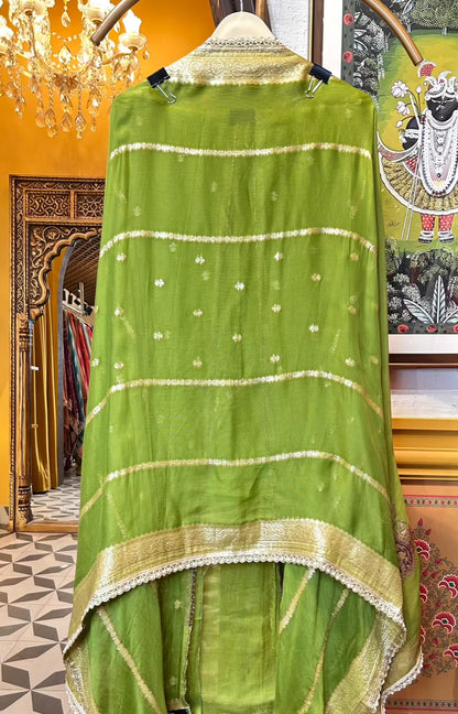 Amaira Banarasi Organza Suit (Green)