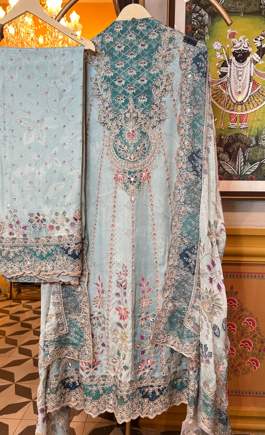 Sitara Crepe Suit (Green)