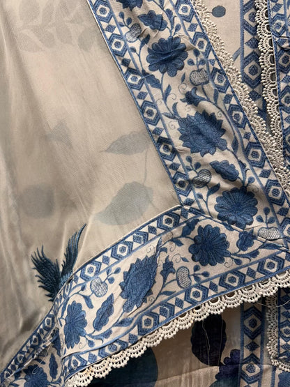 Aavira Thread Naqsh Silk Suit (Blue)