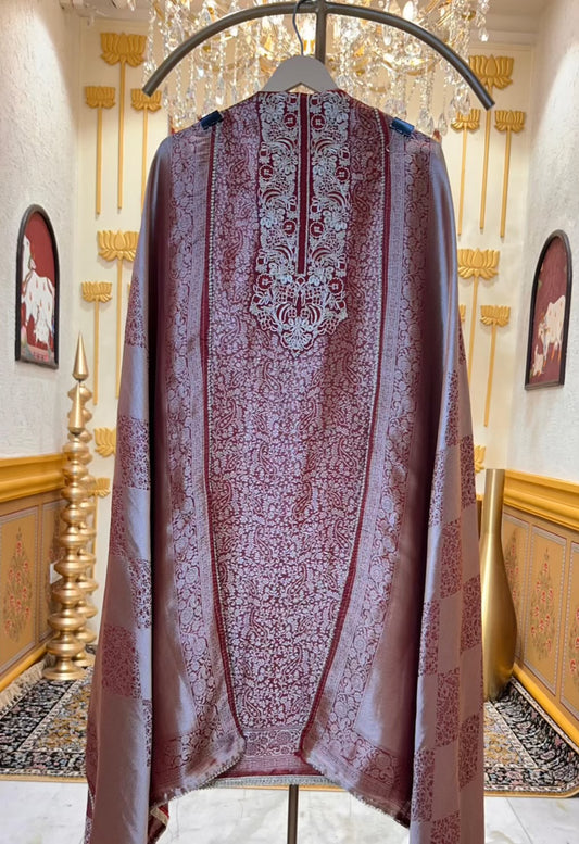 Zarvahana Brocade Suit (Red)