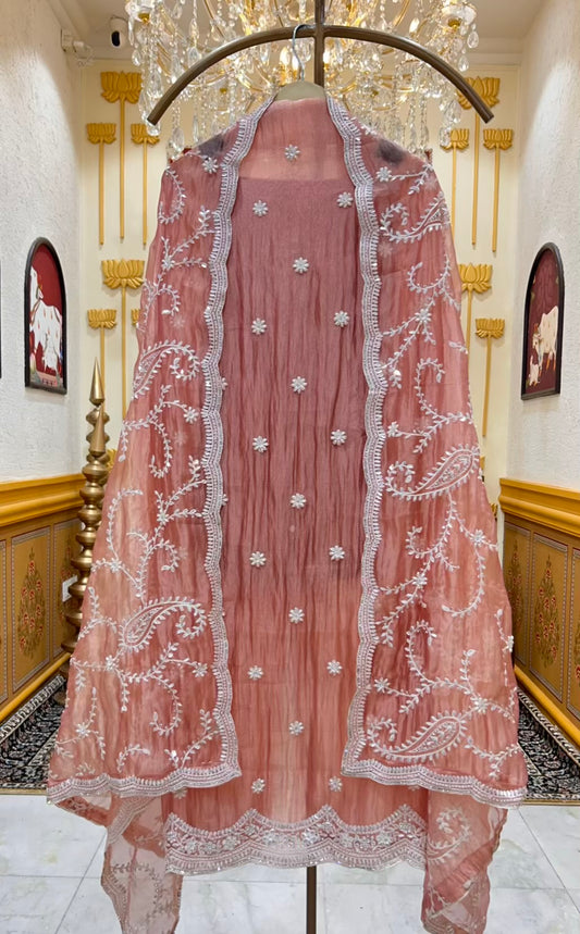 Naayra Karigari Élan Suit (Peach)