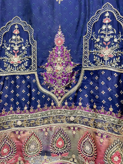 Ishra Zari Grace Suit (Purple)