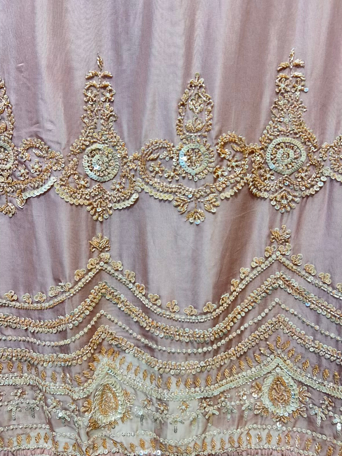 Zarqina Organza Gleam Suit (Peach)