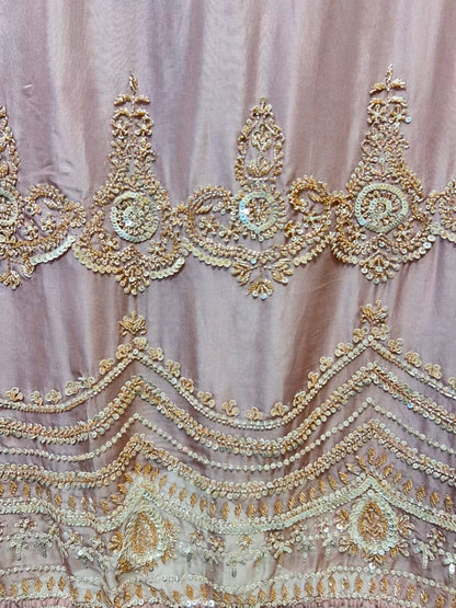 Zarqina Organza Gleam Suit (Peach)